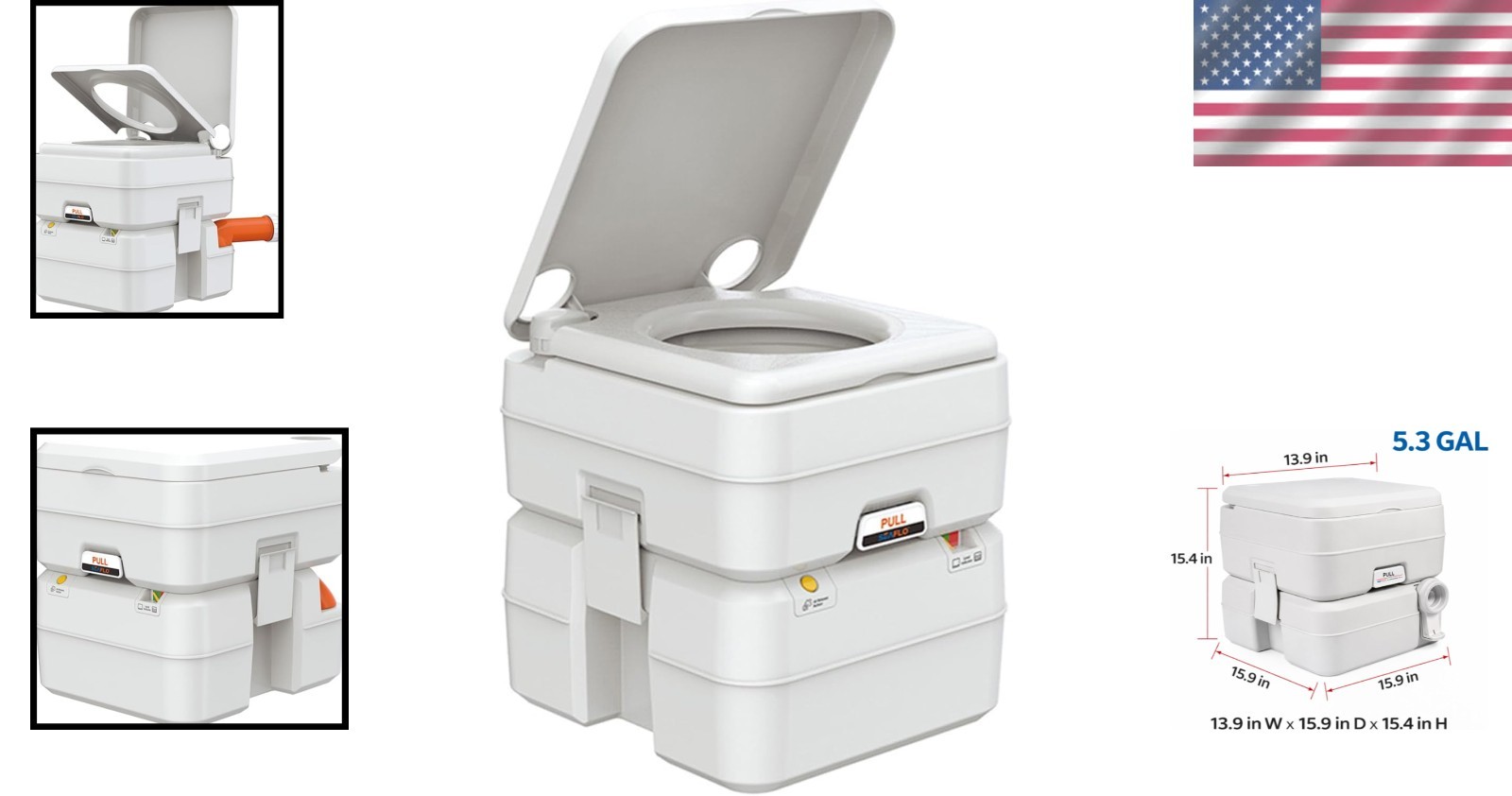 Multifunctional 5.3 Gallon Portable Toilet – Essential for Camping Adventures