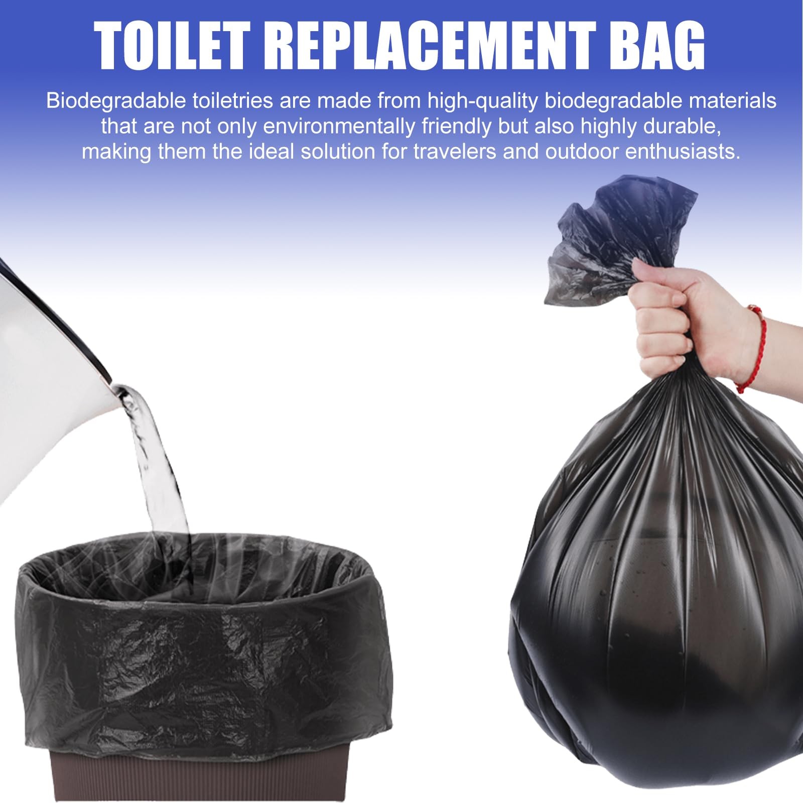 100 Piece Toiletry Bags Black Set, Biodegradable Organic Waste Bags, Be…