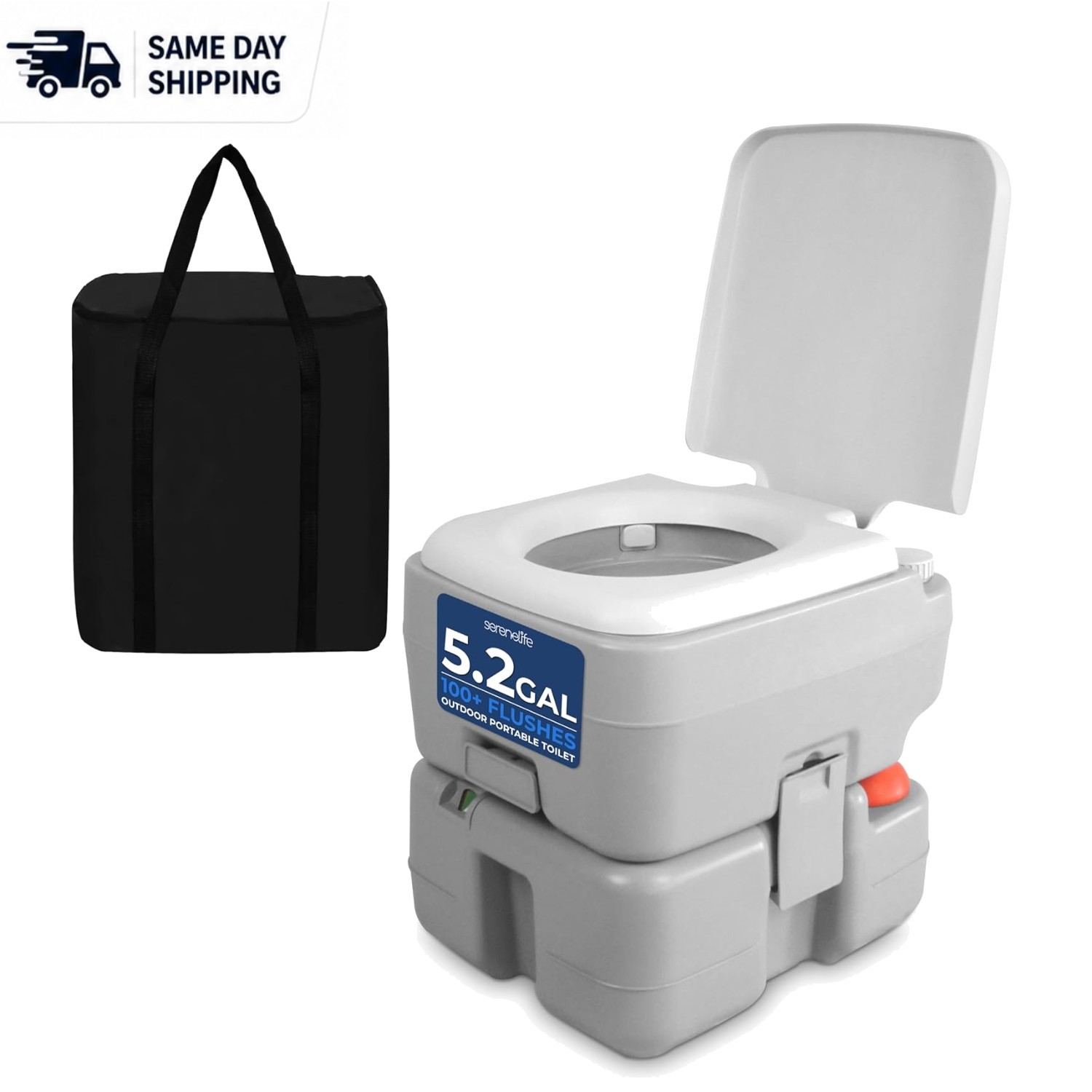 No Smell, Leak-Proof 5.2 Gal Porta Potty – Hassle-Free Outdoor Toilet Experience