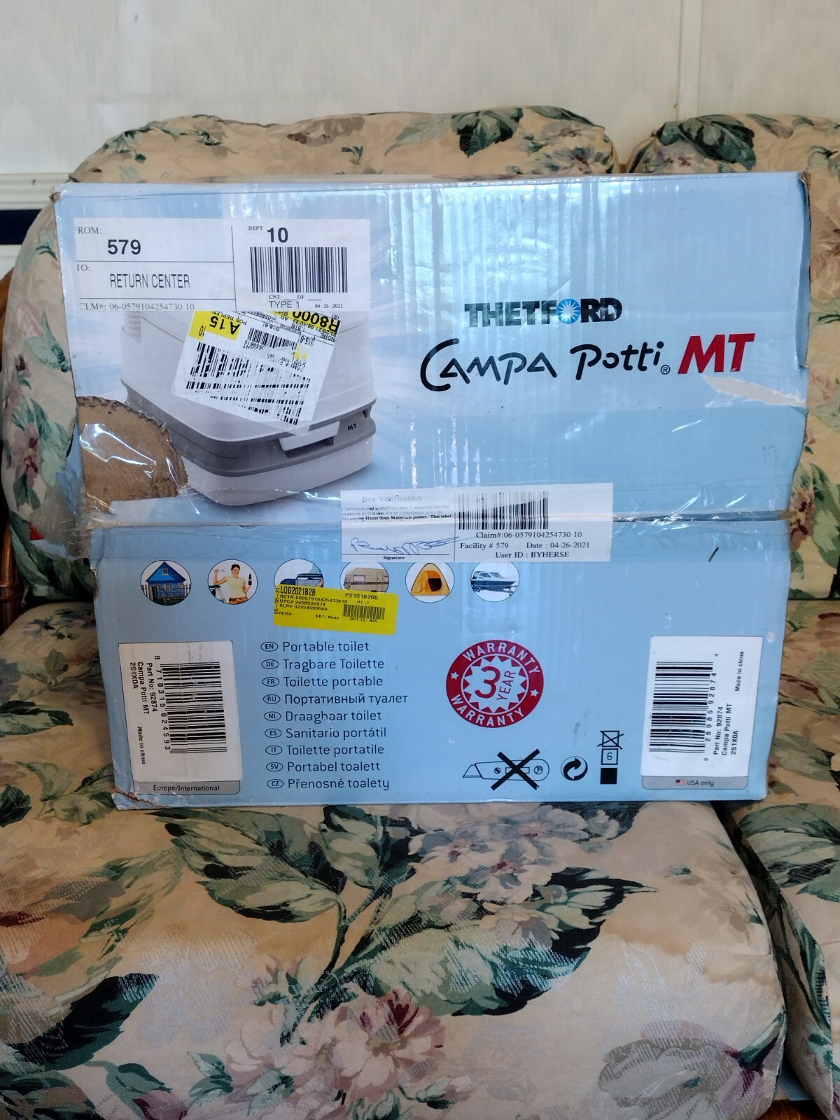 Thetford Campa-Potti MT, High-gloss finish, Leakproof, Easy to clean, Durable