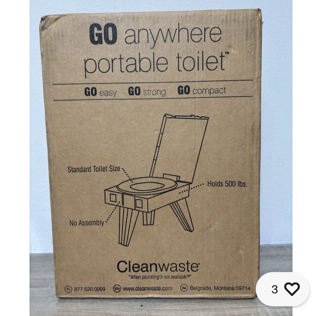 Cleanwaste 358012 Go Anywhere Portable Toilet Brand New No Box Never Used