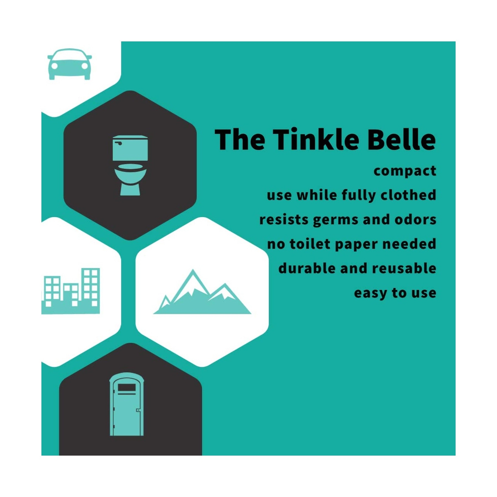 The Tinkle Belle Female Urination Device | Portable Urinal with Case! Stand t…