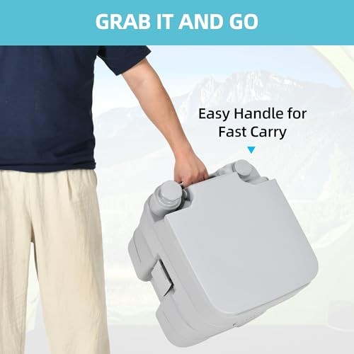 YITAMOTOR Portable Camping Toilet, RV Travel composting 5.28 Gal Handle Pump
