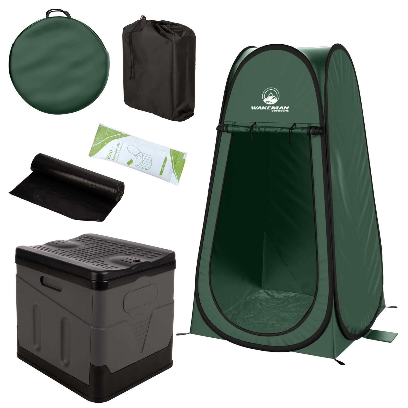 Portable Toilet for Adults with Pop Up Privacy Tent – Camping Toilet Travel P…