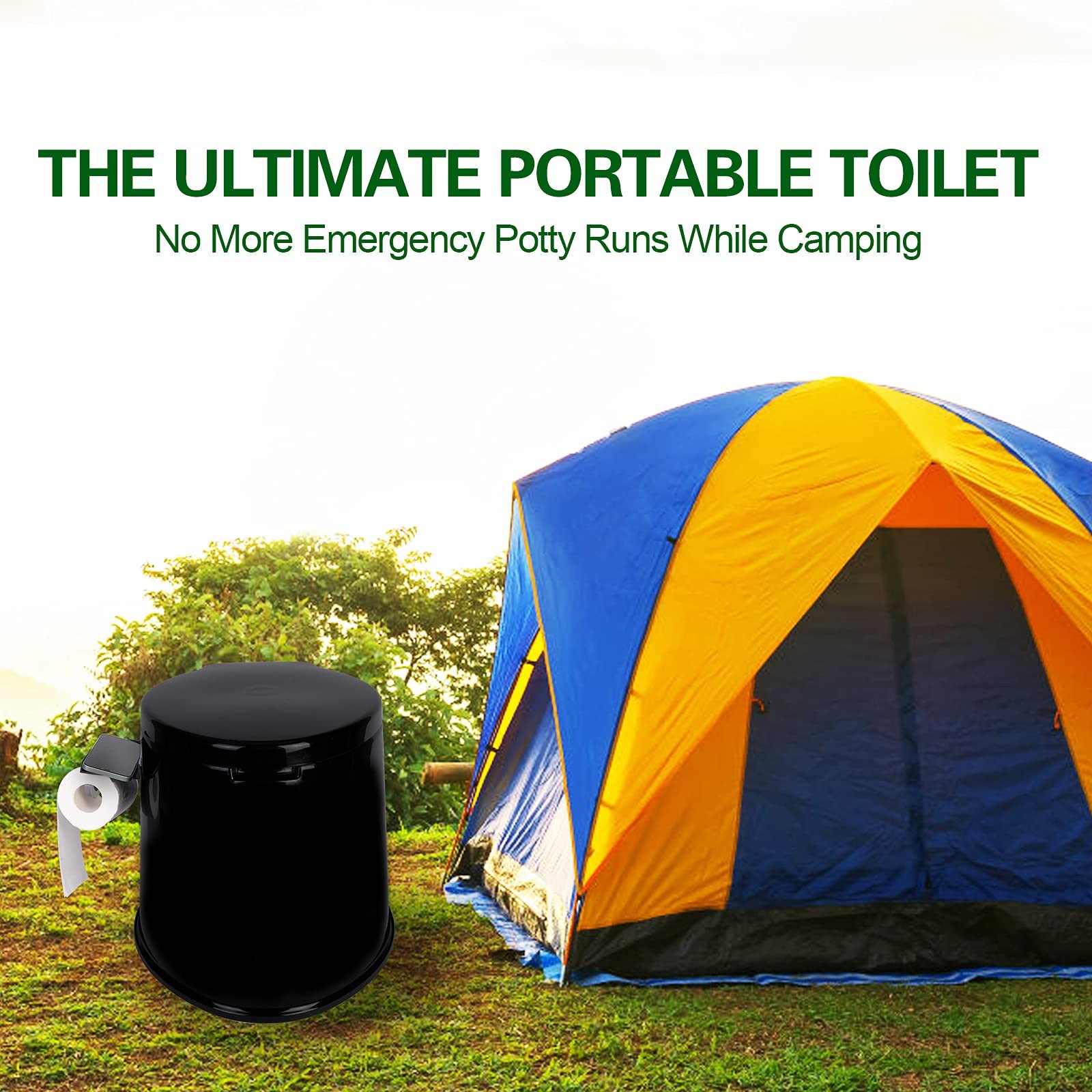 Axidou Portable toilet, adult and child toilet, 5.3 gallon mobile toilet buck…
