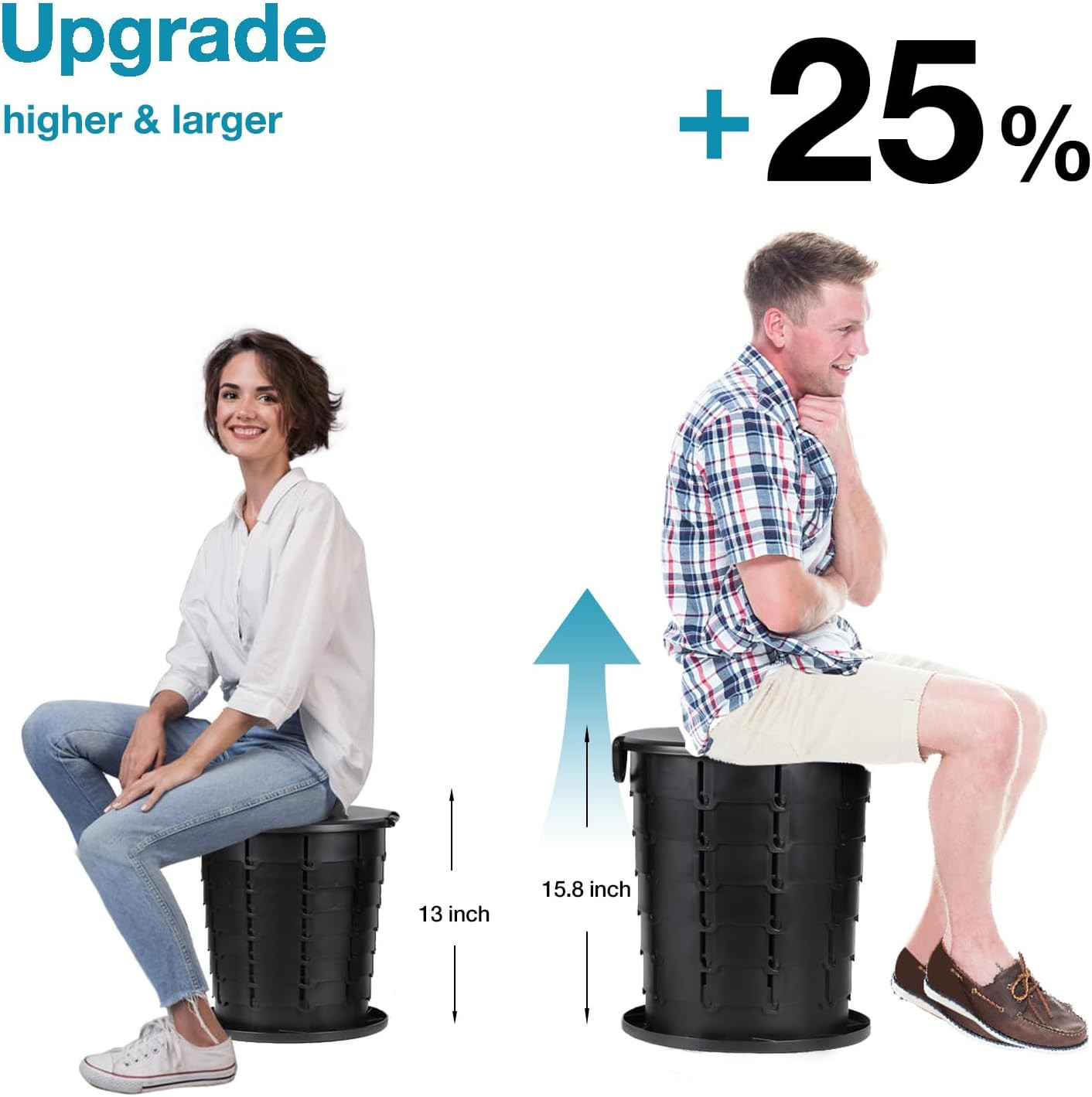 Retratable Portable Toilet 15.8 Inches and Toilet Bags 1 Roll * 20 Bags